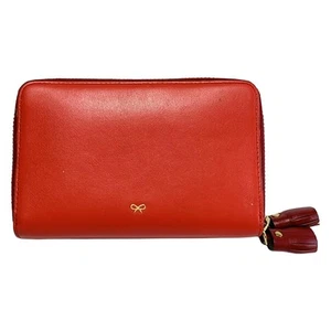 Auth Anya Hindmarch - Red Leather Bifold Wallet - Picture 1 of 5