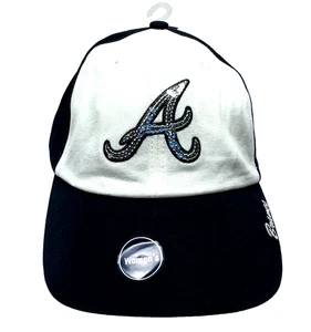NEW Atlanta Braves ATL Women Hat Strapback Navy Blue White 2 Tone Sequence Cap - Picture 1 of 14