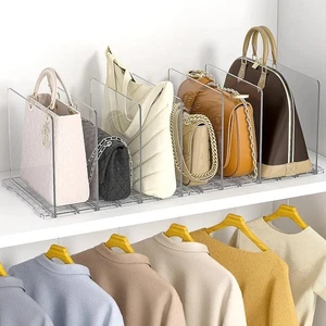 Tasche & Handtasche Organizer für Schrank: 2 Sets verstellbar klar Handtasche Aufbewahrung Regal - Bild 1 von 10