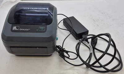 Zebra GK420D Thermal Label Printer GK42-202210-000 W/ AC Adapter - Missing Lever - Image 1 of 4