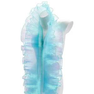 1set 11 Yard Organza Ruffled Fabric Ruffle Retro Organza Fabric Trim Edge Gather - Picture 1 of 7