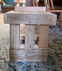 Handmade Rustic Wood Stool/ Bench Seat - Picture 1 of 7