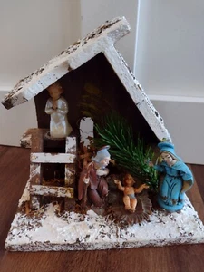 Vintage Made in Italy Nativity Scene Creche Mary Joseph Baby Jesus Angel - Picture 1 of 7