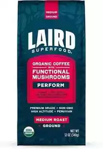 Functional Mushroom Coffee, Perform, Medium Roast, Ground, 12 oz,  Exp: 04/24/25 - Picture 1 of 10