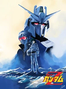 A3 Mobile Suit Zeta Gundam Poster 1985 Japanese Illustration - Bild 1 von 1