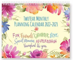 Two Year Count Your Blessings Floral Friends Wall Calendar (2022-2023) New 