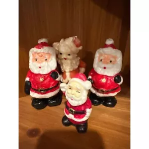4 Vintage Christmas Santa Candles - Picture 1 of 2