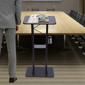 Floor Standing Lectern Presentation Podium Stand School Conference Church Curve - Picture 1 of 15
