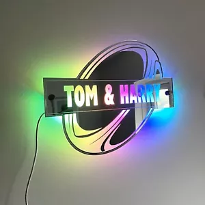 Custom LED Rugby Name Mirror | Rugby Name Sign | Rugby gift | Gift For Him - Picture 1 of 5