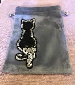 Tarot Cards-Runes-Crystals-Velor Cat Pouch/Bag Brand New - Picture 1 of 8