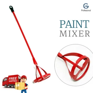 Mezclador de pintura de alta resistencia yeso paleta mezclador agitador herramienta vástago hexagonal rojo - Imagen 1 de 5