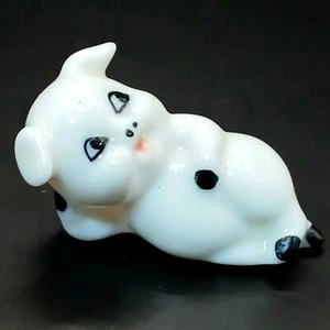 Estatuilla de cerdo de porcelana miniatura vintage de 2" pulgadas - Imagen 1 de 6