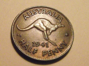 #2147 Australia; 1 medio centavo 1941 - Imagen 1 de 2