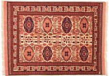 Afghan Mauri Kabul Carpet Hand Knotted 120x160 Gold Geometric Pattern Wool