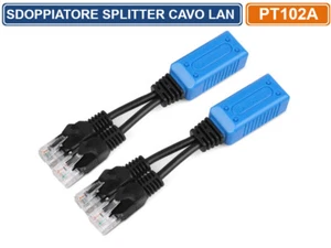 COPPIA ADATTATORE SDOPPIATORE PER CONNESSIONI IP NETWORK LAN RJ45 - Foto 1 di 4