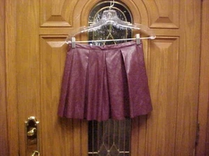 AMERICAN GIRL FOR THE GIRL WIDE PLEATED EMBOSSED MINI FAUX LEATHER SKIRT SIZE 12 - Picture 1 of 11