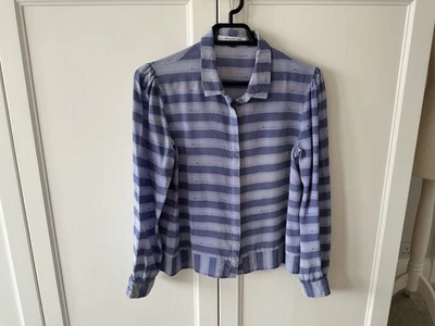 Ladies 100% Silk Blouse Top Purple Lilac John Lewis size 10 but suit 8 petite - Image 1 of 4