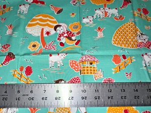 Robert Kaufman Cotton Reproductions Fabric Happy  Days Nursery rhyme 1/2 Yard - Picture 1 of 2