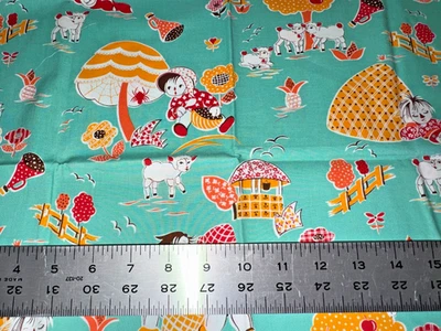 Robert Kaufman Cotton Reproductions Fabric Happy  Days Nursery rhyme 1/2 Yard - Image 1 of 2