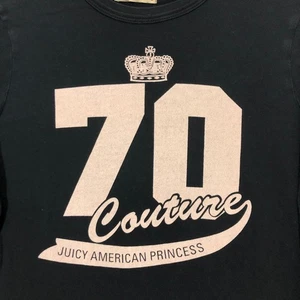 Juicy Couture Black Long Sleeve Graphic 70 Couture Juicy American Princess M - Picture 1 of 7