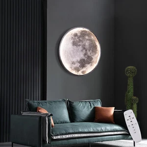 3D Moon LED Wall Lamp Modern Art Deco Lighting, Remote Control Lighting with ... - Picture 1 of 7