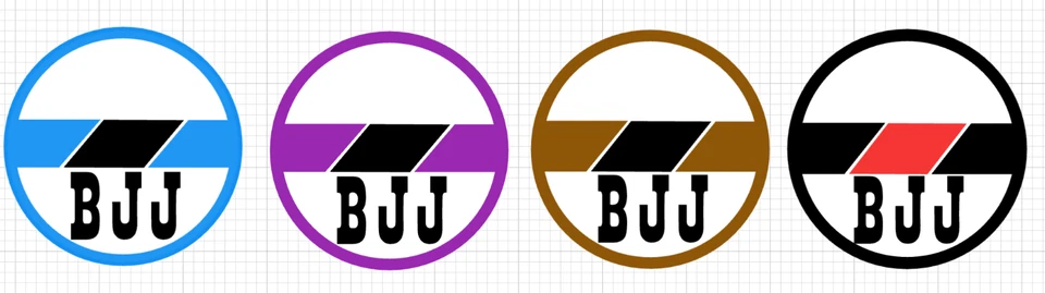 BJJ Cinturón Rango Círculo, Todos los Rangos, Pegatina Vinilo Impermeable Foto 1 de 1