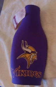 Minnesota Vikings NFL Can Coozie Drink Beer Bottle Holder Zipper Koozie New - Picture 1 of 4