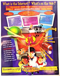Vintage rzadkie lata 90. 1997 Yahoo + Scholastic "What is the Internet?" plakat 17x22 - Zdjęcie 1 z 5