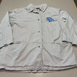 Vintage Disney Store Embroidered Winnie the Pooh Eeyore Jacket Women's Lg Beige - Picture 1 of 17