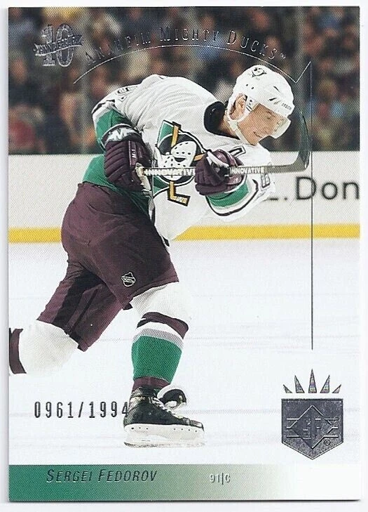 2003-04 UD SP Authentic 10th Anniversary SERGEI FEDOROV #SP8 #961/1994 Ducks - Image 1 of 1
