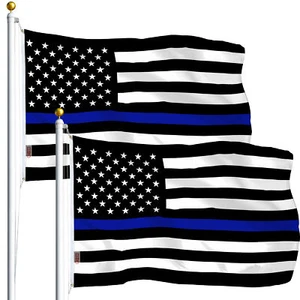 Thin Blue Line Flag 3x5FT 2-Pack Printed Polyester By G128 - Picture 1 of 5