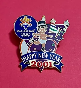 Winter Olympics 2002 Salt Lake City Happy New Year 2001 Pin LE 0615/1000 RARE - Picture 1 of 2