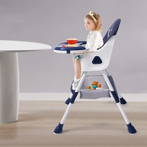 Blau Klappbar Kinderhochstuhl Baby Hochstuhl Babystuhl Essstuhl ab 6 Monaten - Bild 1 von 24