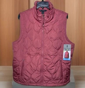 Free Country Woman’s L Pink Clay Quilted Full Zip~Interior &Exterior Pockets NWT - Picture 1 of 6