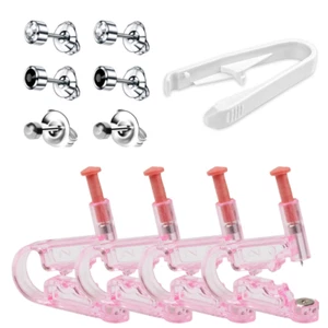 6 Stück Ohrringe Selber Stechen, Ohrloch Stecher Set, Einweg-Ohr Piercing Mit Oh - Bild 1 von 6