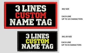 3-LINES CUSTOM EMBROIDERED NAME TAG, FAST SHIPPING, USA SELLER - Picture 1 of 10