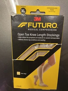 Futuro 71051EN Open TOE Knee Highs Firm 20-30 mmHg  XL ( 1 PAIR ) Beige - Picture 1 of 7