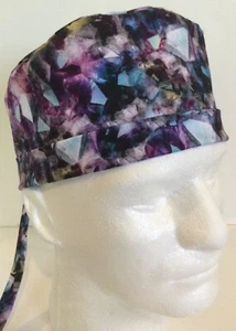 Purple Amethyst Lined Medical Scrub Cap Surgery Hat Chef Dental Veterinarian - Picture 1 of 4