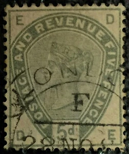 QV GReat BRitaiN 1883 - 1884 5P * QueeN ViCtORiA * 5 PENCE Yellowish Green - Picture 1 of 3
