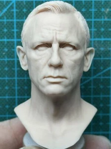 1/6 Unpainted Daniel Craig Head Carving Model Toys Fit 12inches Action Figure - Picture 1 of 5