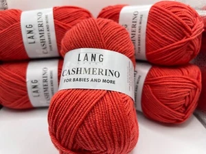 LOTE de 5 Hilos Lang Cashmerino #029 Melón Peso Deportivo 50gr 136yds ea 680yd Total - Imagen 1 de 6