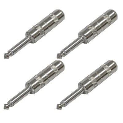 (4 PACK) SWITCHCRAFT 280 1/4" 6.35 mm 2-Conductor Mono TS Phone Plug - Image 1 of 2