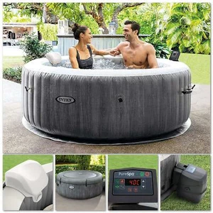 Intex 28440 Whirlpool Pure SPA Bubble Massage GreyWood 196x71 cm aufblasbar - Bild 1 von 10
