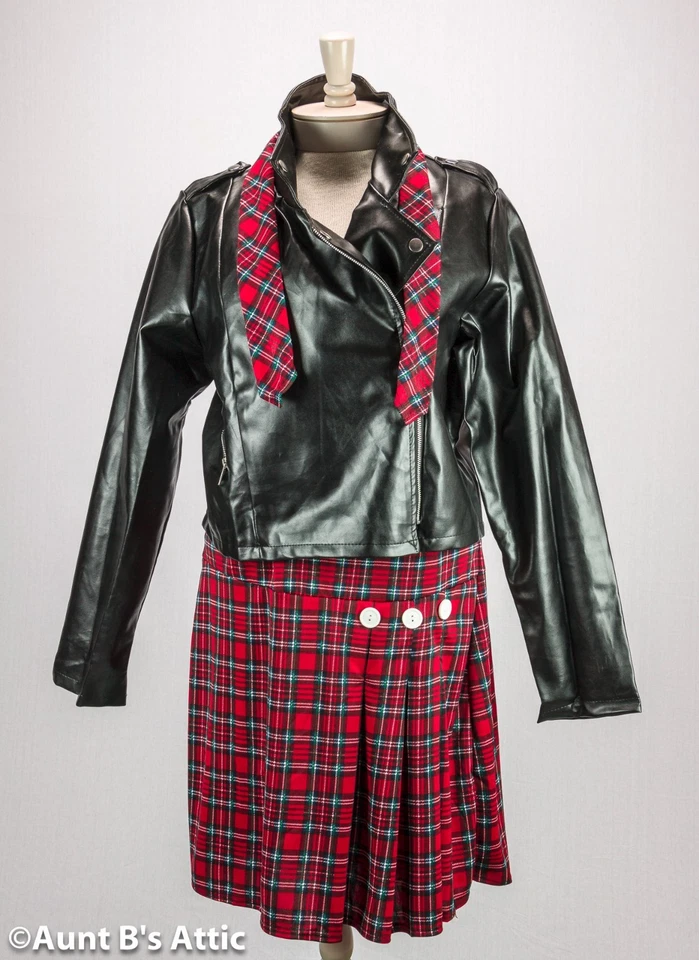 Sexy Disfraz de Niña Escolar Talla Grande Juego de Rol Rojo Cuadros Halter Vestido Corbata y Chaqueta  Foto 1 de 1