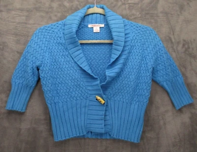 Cárdigan Nine & Company by Nine West Suéter Para Mujer M Azul Algodón Manga 3/4 Foto 1 de 4