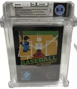 8.0 CiB NON sigillato NES 1a stampa adesivo opaco baseball WATA Nintendo, 1986 - Foto 1 di 8