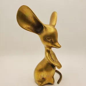 Mouse Big Ears Solid Brass Figurine or Paperweight - Picture 1 of 8