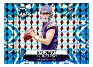 2024 J.J. McCarthy Panini Mosaico Azul Mosaico Prizm NFL Debut Novato Vikingos - Imagen 1 de 2