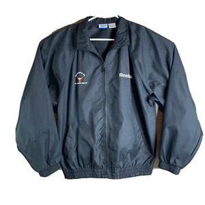 Reebok Mens Full Zip Windbreaker Embroidered "Get Teed Off At O.U." Black Sz M - Picture 1 of 11