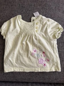 George Baby Girl Outfit  Yellow 6-9 Months Two Shirts One Pants - Picture 1 of 5